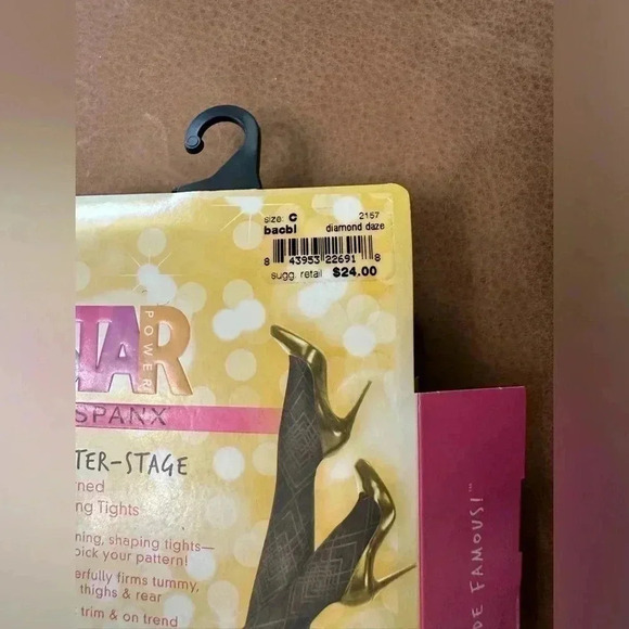 STAR POWER BY SPANX CENTER-STAGE Patterned Shaping Tights Size C Diamond Daze - Picture 2 of 4